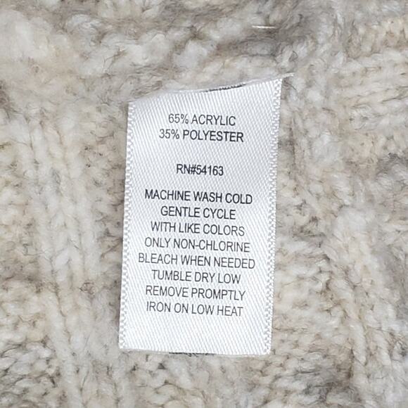 Marc New York Oatmeal Cable Knit Sweater 3X Plus Size Kimono Mock Neck - Picture 10 of 10